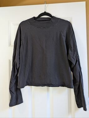 Free People Black Mock Neck Long Sleeve